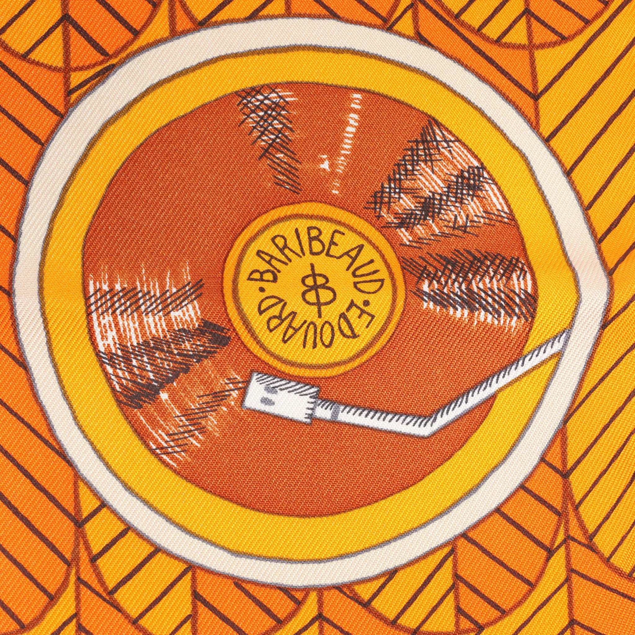 Hermès Carré 90 "La Danse des Amazones" Silk handkerchief in Orange