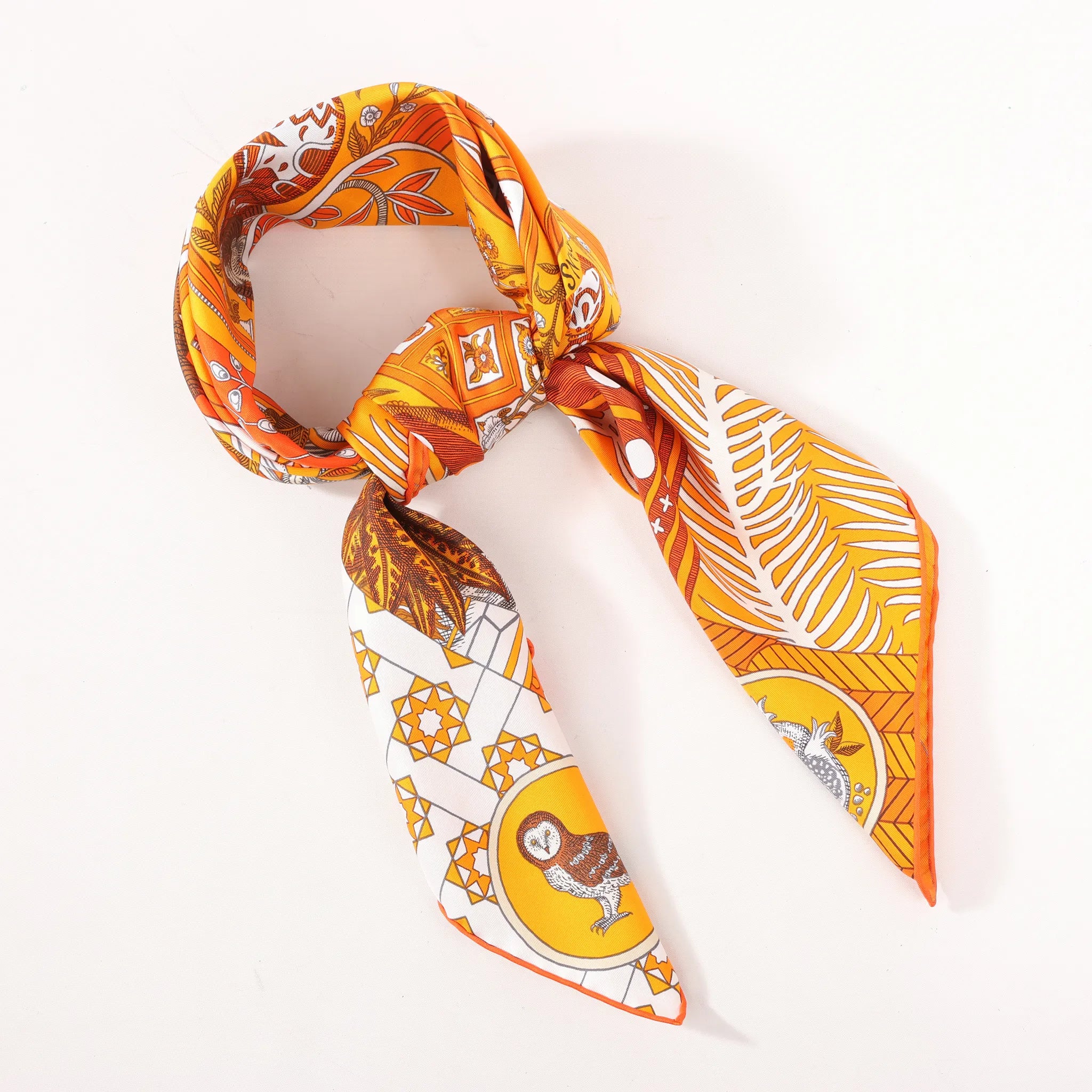 Hermès Carré 90 "La Danse des Amazones" Silk handkerchief in Orange