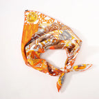 Hermès Carré 90 "La Danse des Amazones" Silk handkerchief in Orange