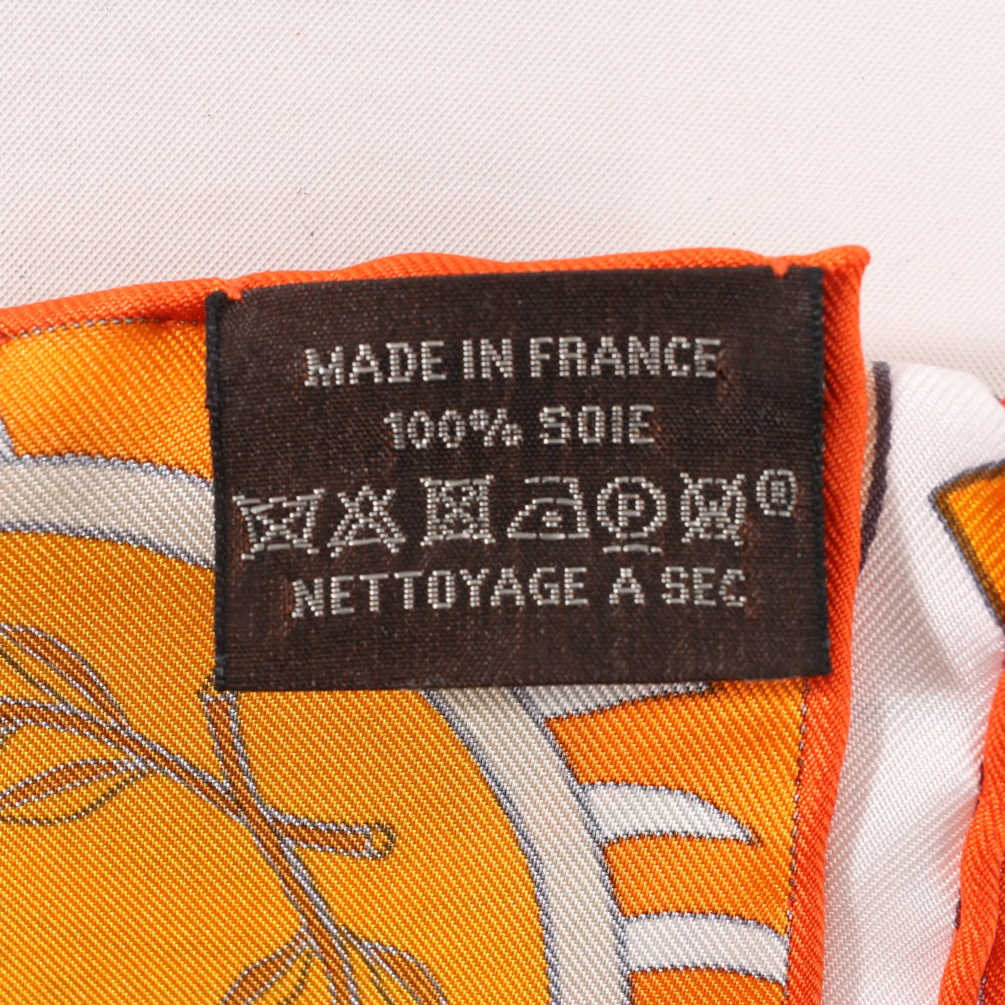 Hermès Carré 90 "La Danse des Amazones" Silk handkerchief in Orange