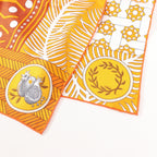 Hermès Carré 90 "La Danse des Amazones" Silk handkerchief in Orange