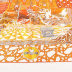 Hermès Carré 90 "La Danse des Amazones" Silk handkerchief in Orange