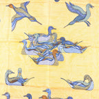 Hermès Carré 90 "La Mare aux Canards" Silk handkerchief in Yellow