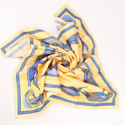 Hermès Carré 90 "La Mare aux Canards" Silk handkerchief in Yellow
