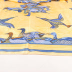Hermès Carré 90 "La Mare aux Canards" Silk handkerchief in Yellow