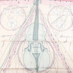 Hermès Carré 90 "La Musique Des Spheres" 100% Silk Scarf in Pink