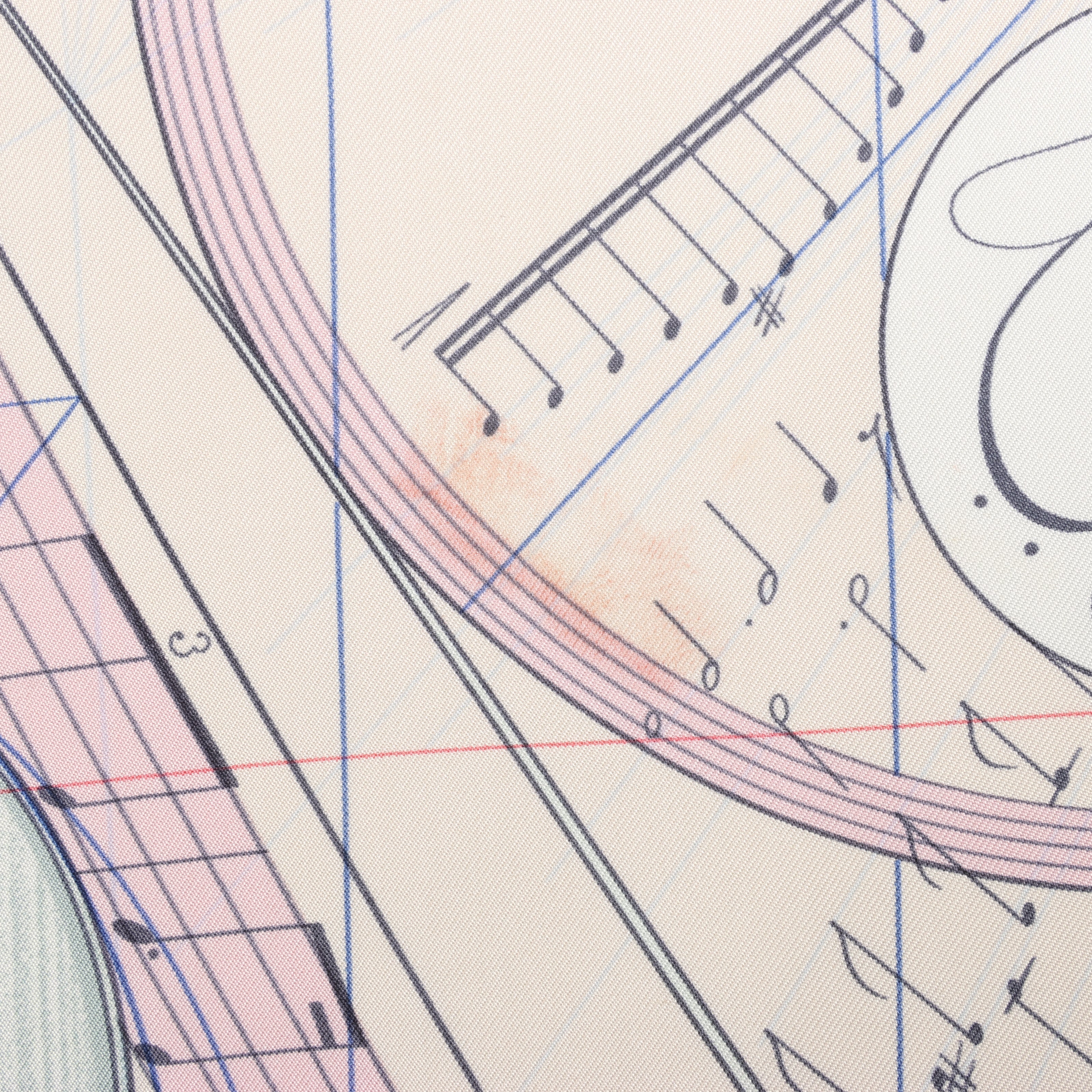 Hermès Carré 90 "La Musique Des Spheres" 100% Silk Scarf in Pink
