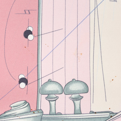 Hermès Carré 90 "La Musique Des Spheres" 100% Silk Scarf in Pink