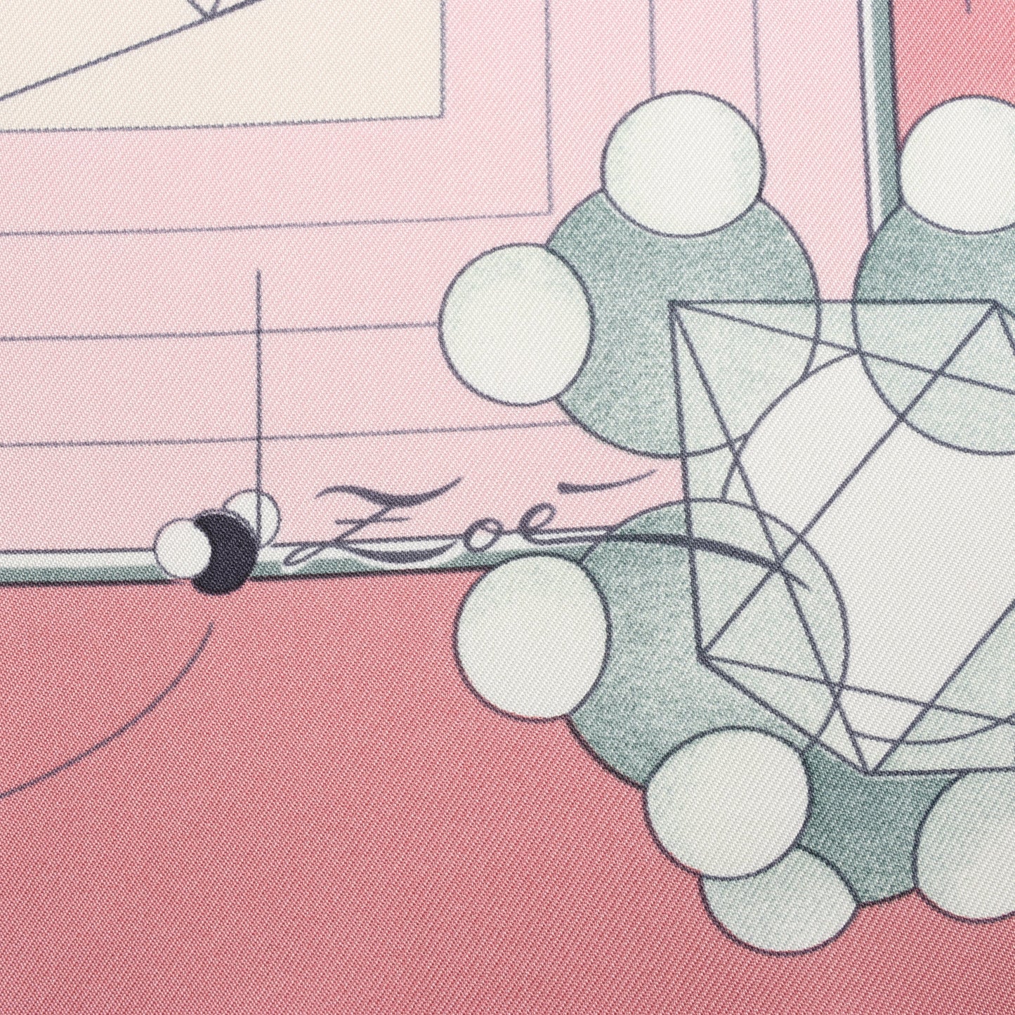 Hermès Carré 90 "La Musique Des Spheres" 100% Silk Scarf in Pink