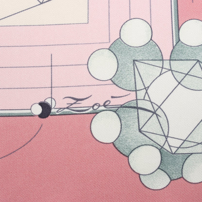 Hermès Carré 90 "La Musique Des Spheres" 100% Silk Scarf in Pink