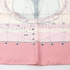 Hermès Carré 90 "La Musique Des Spheres" 100% Silk Scarf in Pink