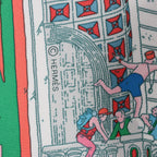Hermès Carré 90 "Le Grand Prix du Faubourg" Silk handkerchief in Blue