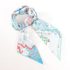 Hermès Carré 90 "Le Grand Prix du Faubourg" Silk handkerchief in Blue