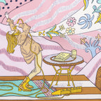 Hermès Carré 90 "Le Premier Chant" Silk handkerchief in Pink