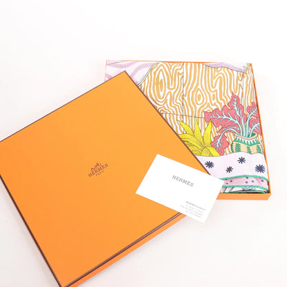 Hermès Carré 90 "Le Premier Chant" Silk handkerchief in Pink