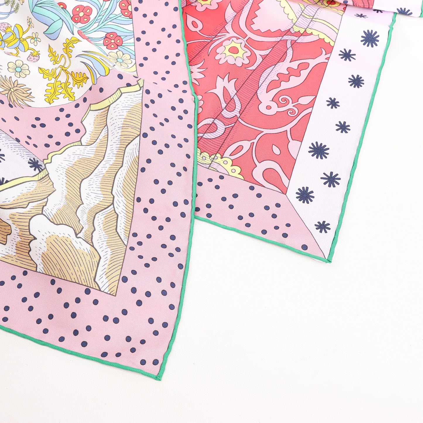 Hermès Carré 90 "Le Premier Chant" Silk handkerchief in Pink