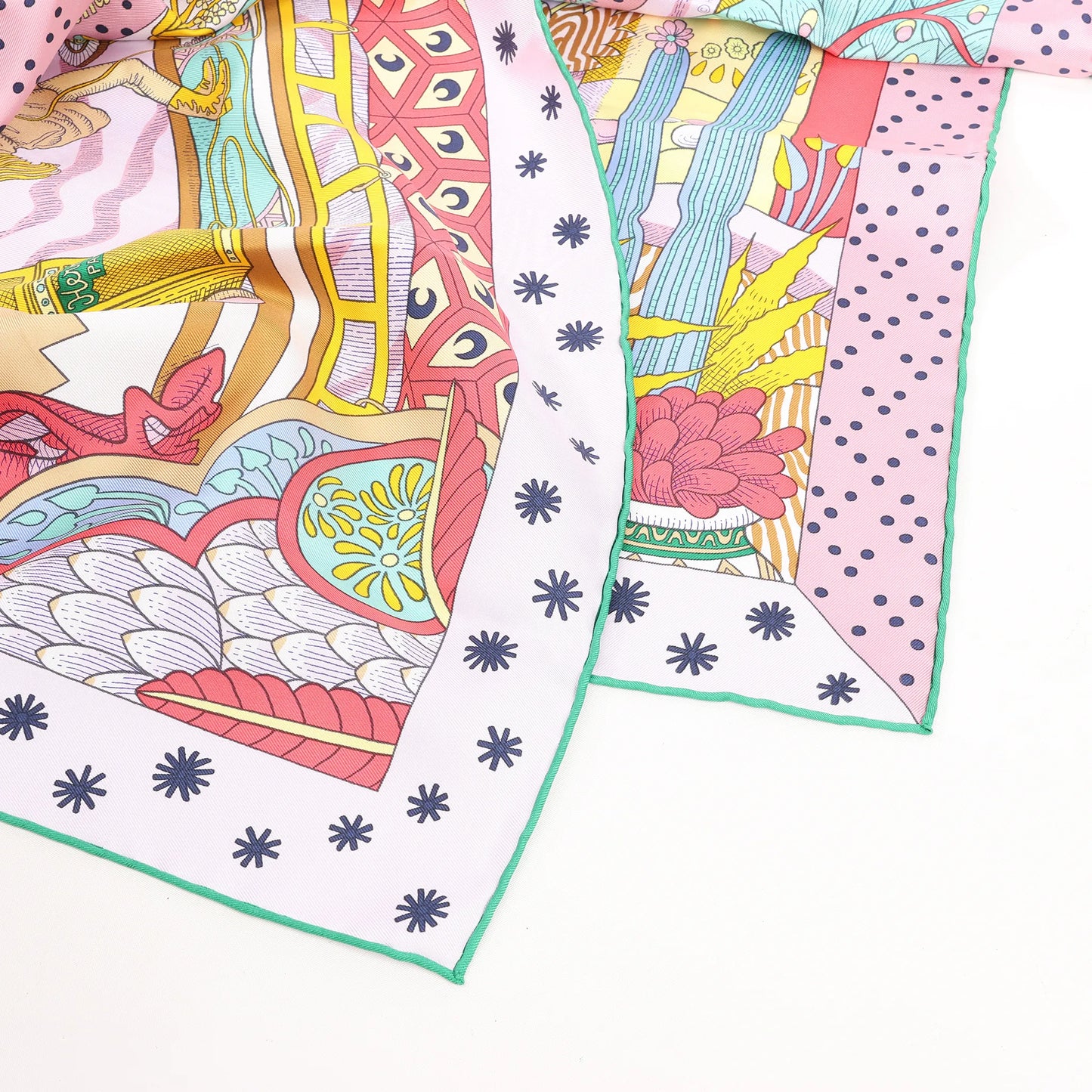 Hermès Carré 90 "Le Premier Chant" Silk handkerchief in Pink