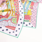 Hermès Carré 90 "Le Premier Chant" Silk handkerchief in Pink