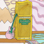 Hermès Carré 90 "Le Premier Chant" Silk handkerchief in Pink