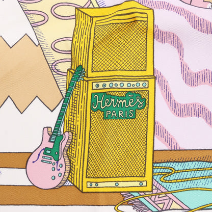 Hermès Carré 90 "Le Premier Chant" Silk handkerchief in Pink