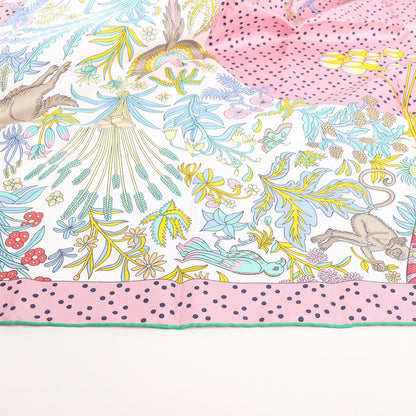 Hermès Carré 90 "Le Premier Chant" Silk handkerchief in Pink