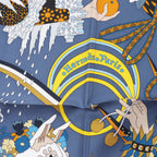 Hermès Carré 90 "Le Sacre des Saisons" Silk handkerchief in Gray