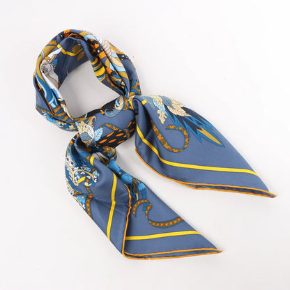 Hermès Carré 90 "Le Sacre des Saisons" Silk handkerchief in Gray