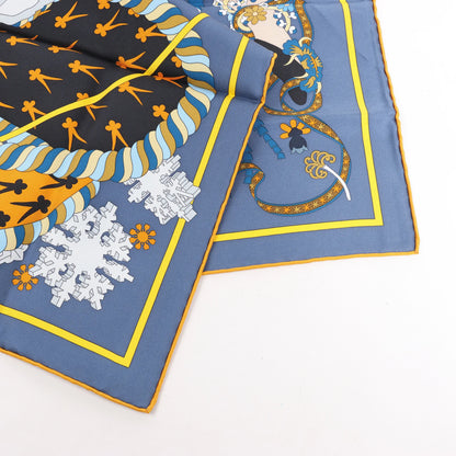 Hermès Carré 90 "Le Sacre des Saisons" Silk handkerchief in Gray