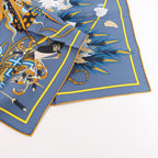 Hermès Carré 90 "Le Sacre des Saisons" Silk handkerchief in Gray