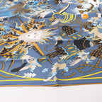 Hermès Carré 90 "Le Sacre des Saisons" Silk handkerchief in Gray