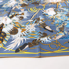 Hermès Carré 90 "Le Sacre des Saisons" Silk handkerchief in Gray