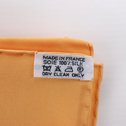 Hermès Carré 90 "Le Songe de Poliphile" Silk handkerchief in Orange