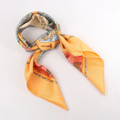 Hermès Carré 90 "Le Songe de Poliphile" Silk handkerchief in Orange