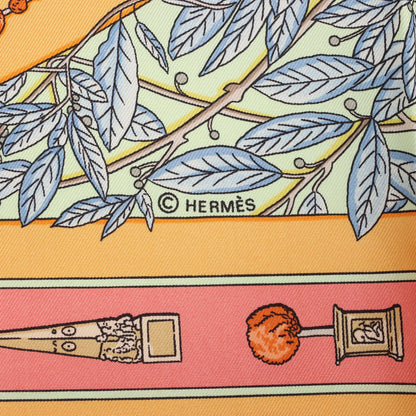 Hermès Carré 90 "Le Songe de Poliphile" Silk handkerchief in Orange