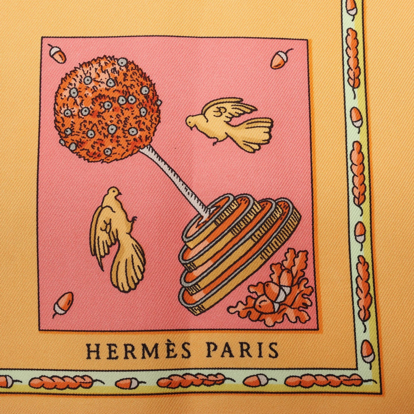 Hermès Carré 90 "Le Songe de Poliphile" Silk handkerchief in Orange