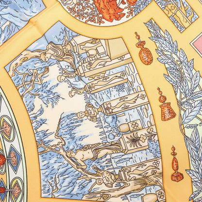 Hermès Carré 90 "Le Songe de Poliphile" Silk handkerchief in Orange