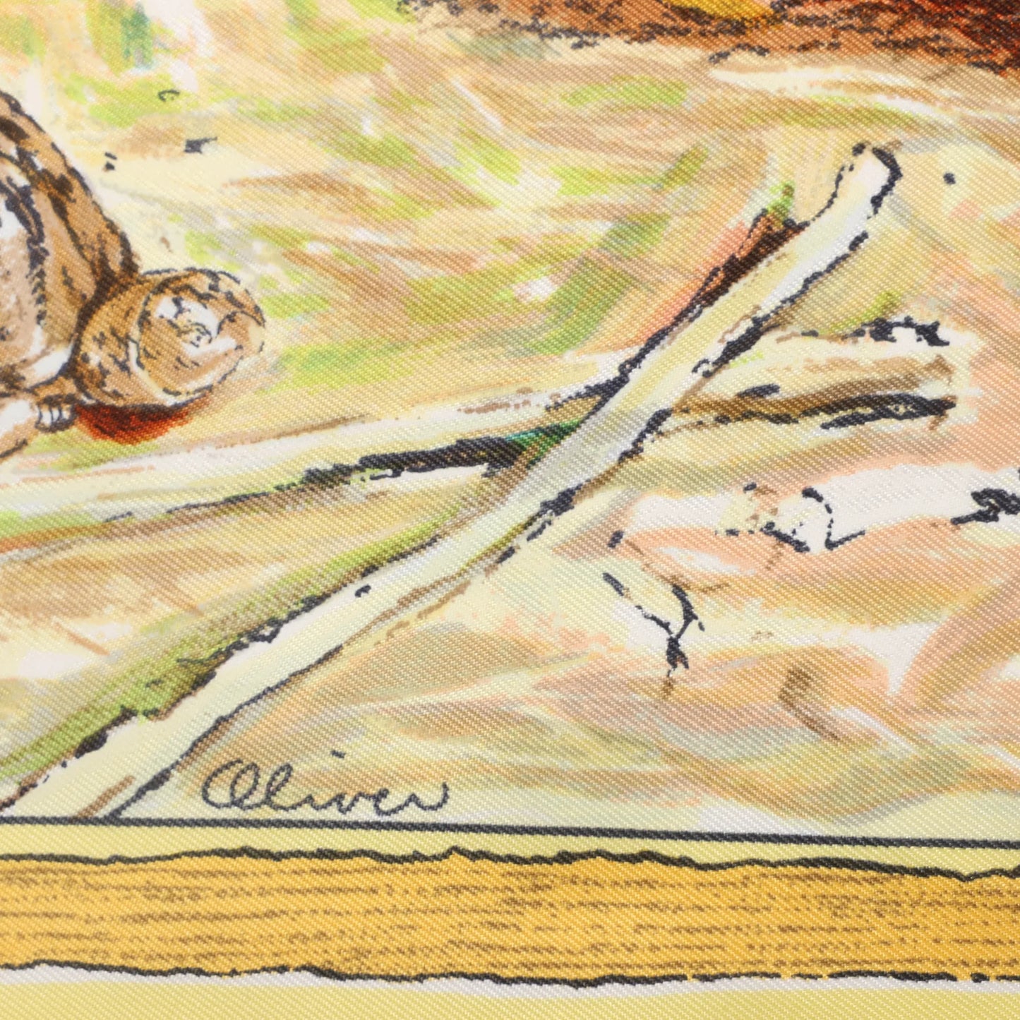 Hermès Carré 90 „Les Cheyennes“ Seidentaschentuch in Beige x Blau