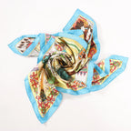 Hermès Carré 90 "Les Cheyennes" Silk handkerchief in Beige x Blue