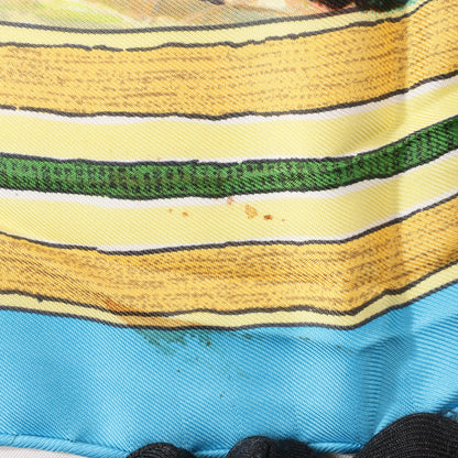 Hermès Carré 90 „Les Cheyennes“ Seidentaschentuch in Beige x Blau