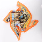 Hermès Carré 90 "Les Cheyennes" Silk handkerchief in Orange