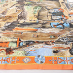 Hermès Carré 90 "Les Cheyennes" Silk handkerchief in Orange