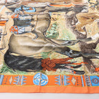 Hermès Carré 90 "Les Cheyennes" Silk handkerchief in Orange