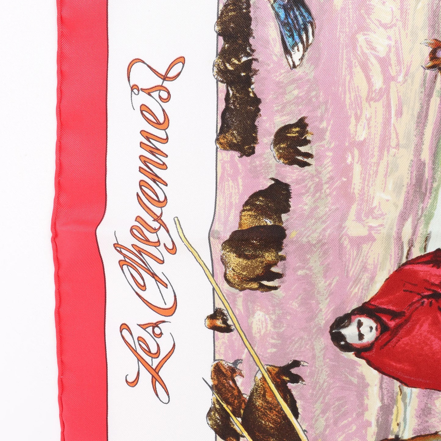 Hermès Carré 90 "Les Cheyennes" Silk handkerchief in Red