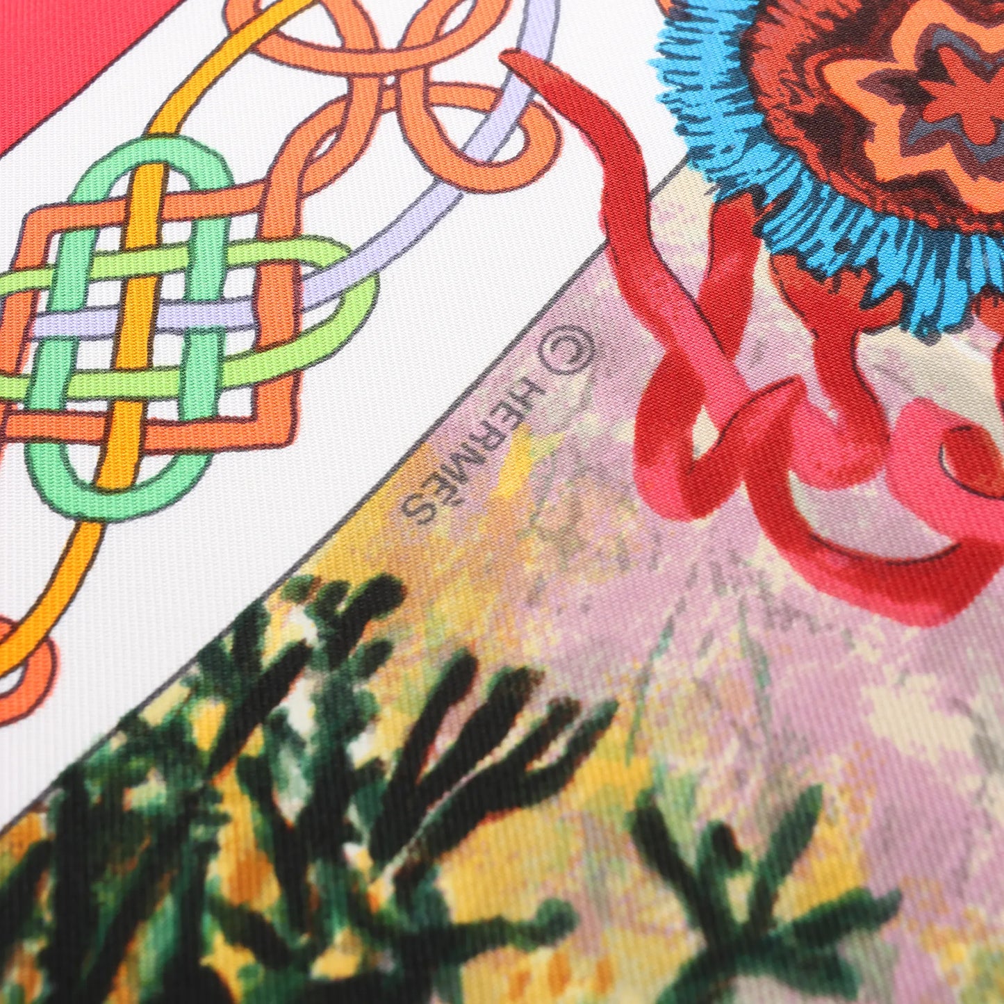 Hermès Carré 90 "Les Cheyennes" Silk handkerchief in Red