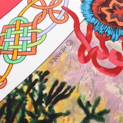 Hermès Carré 90 "Les Cheyennes" Silk handkerchief in Red