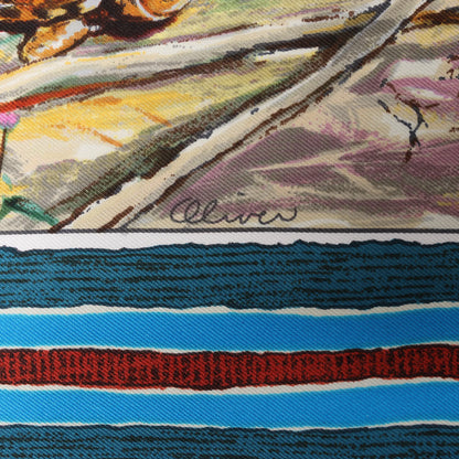 Hermès Carré 90 "Les Cheyennes" Silk handkerchief in Red