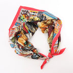 Hermès Carré 90 "Les Cheyennes" Silk handkerchief in Red