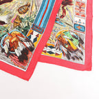Hermès Carré 90 "Les Cheyennes" Silk handkerchief in Red