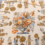 Hermès Carré 90 "Les Jardiniers du Roy" Silk handkerchief in Blue