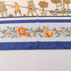 Hermès Carré 90 "Les Jardiniers du Roy" Silk handkerchief in Blue